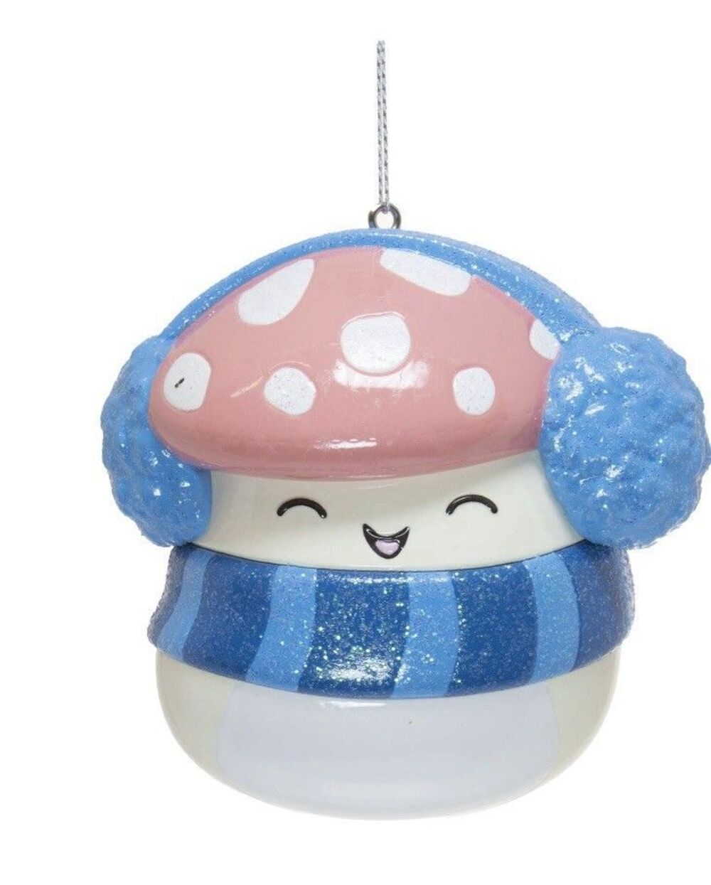Squishmallow Christmas Ornament Malcolm Mushroom Earmuffs  Scarf 2023